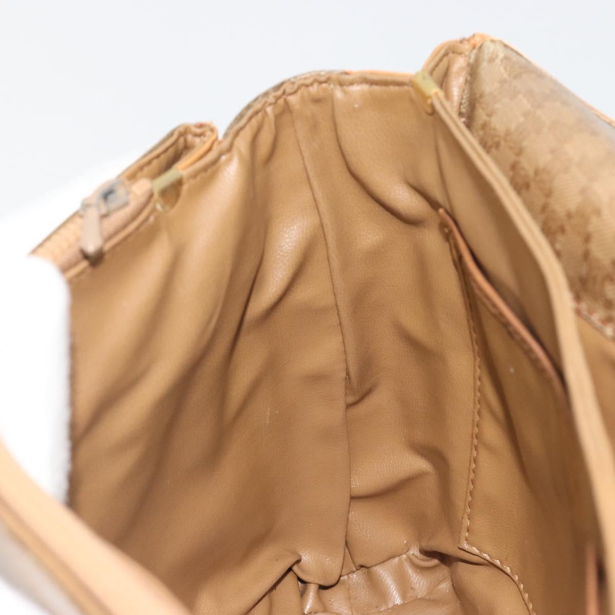 CELINE Macadam Canvas Shoulder Bag PVC Beige Gold Auth 194609