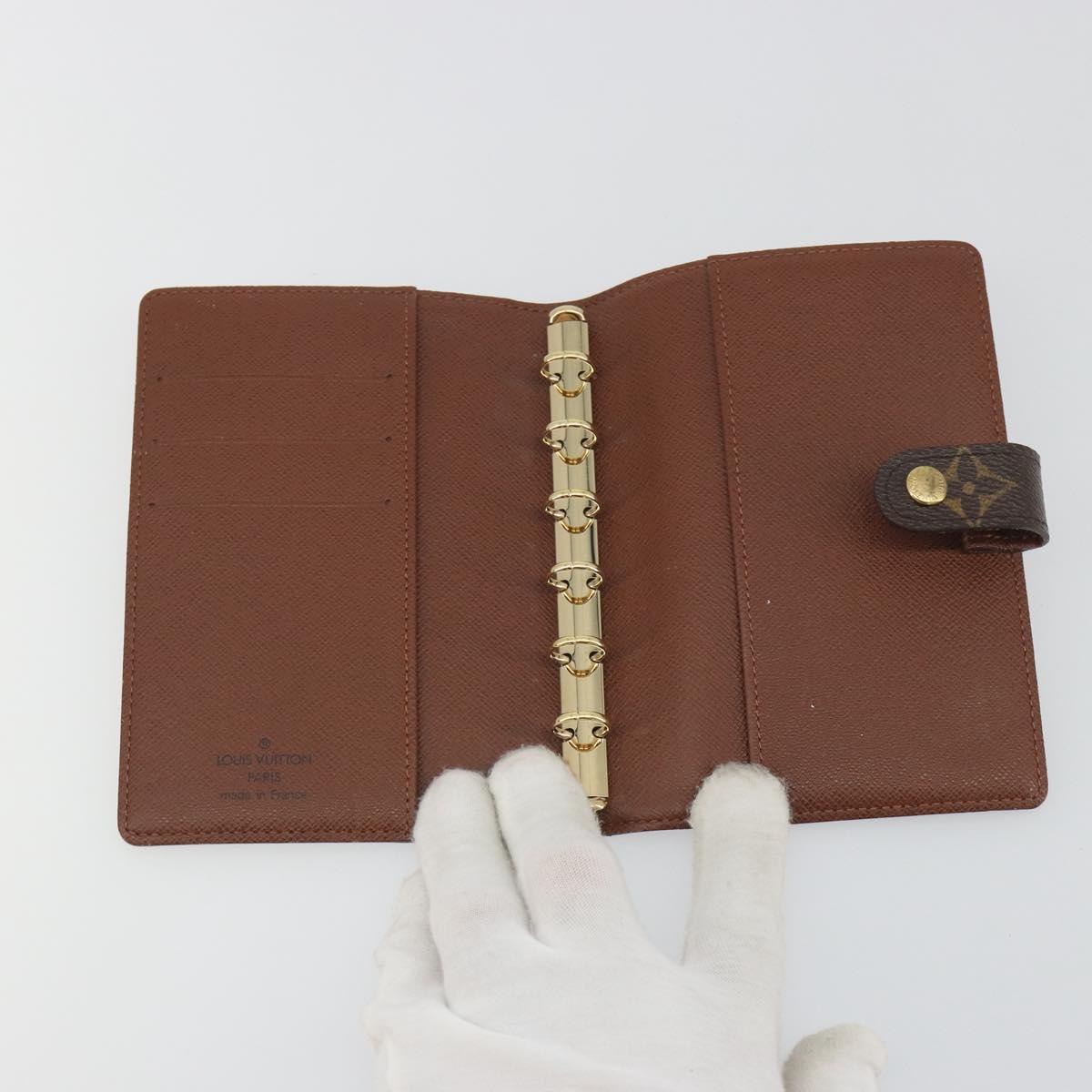LOUIS VUITTON Monogram Agenda PM Day Planner Cover R20005 LV Auth 194612