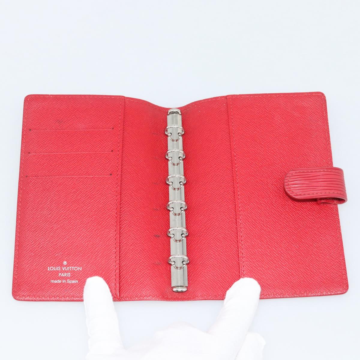 LOUIS VUITTON Epi Agenda PM Day Planner Cover Red R20057 LV Auth 194613