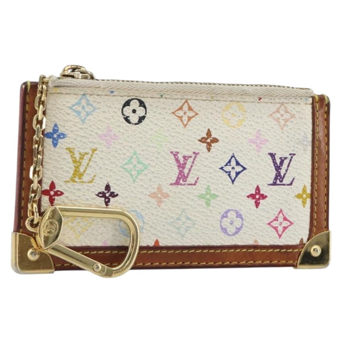 LOUIS VUITTON Monogram Multicolor Pochette Cles Purse White M92655 Auth 194618