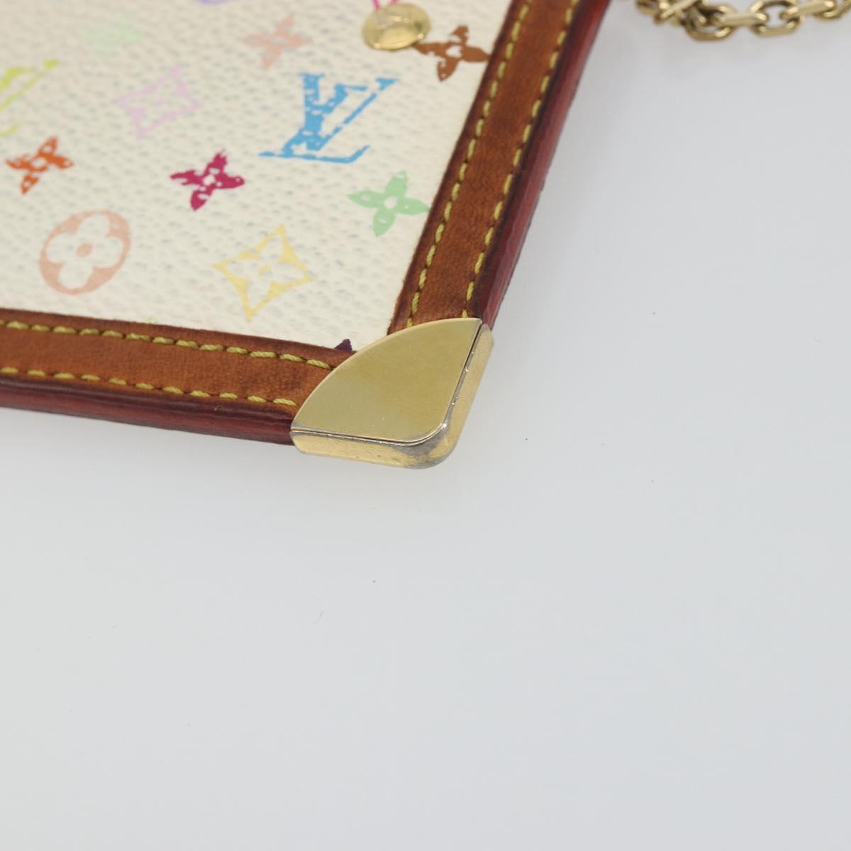 LOUIS VUITTON Monogram Multicolor Pochette Cles Purse White M92655 Auth 194618