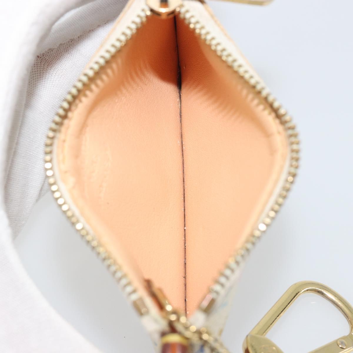 LOUIS VUITTON Monogram Multicolor Pochette Cles Purse White M92655 Auth 194618