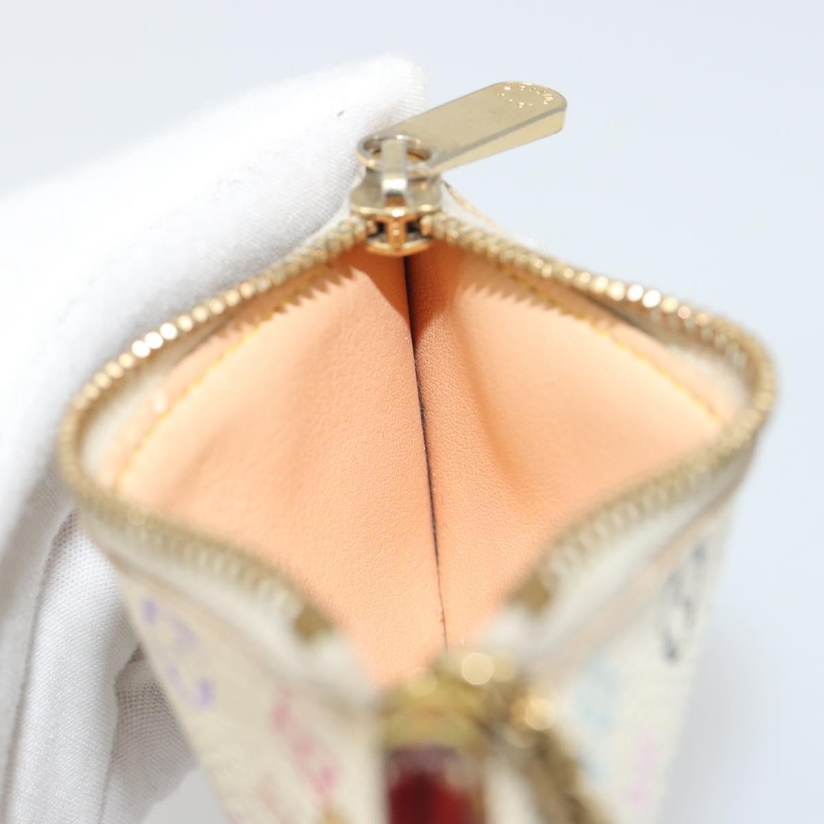 LOUIS VUITTON Monogram Multicolor Pochette Cles Purse White M92655 Auth 194618