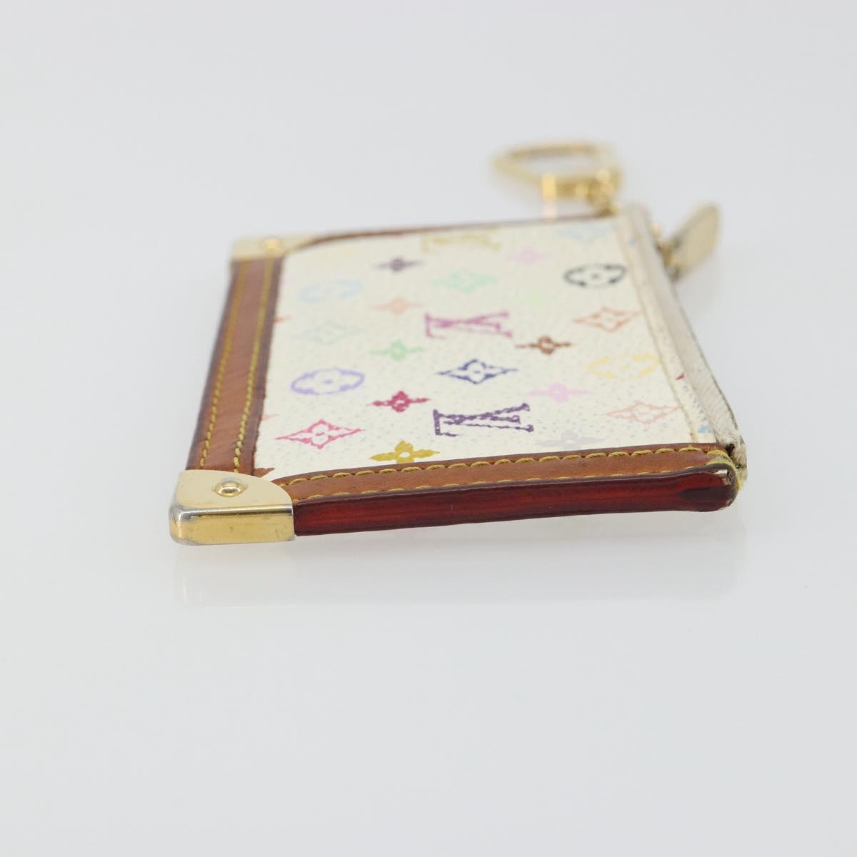 LOUIS VUITTON Monogram Multicolor Pochette Cles Purse White M92655 Auth 194618