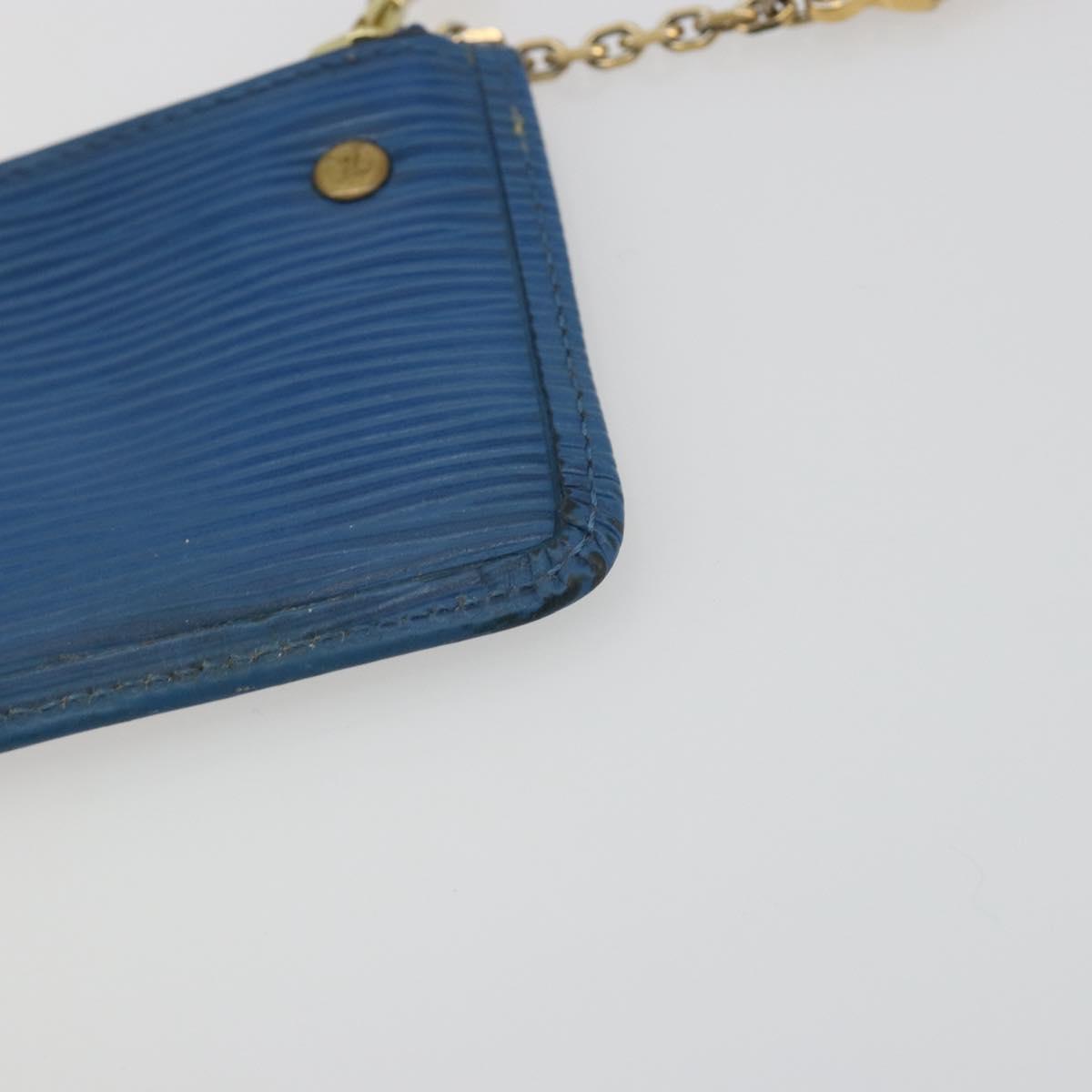 LOUIS VUITTON Epi Pochette Cles Coin Purse Blue M6380G LV Auth 194625
