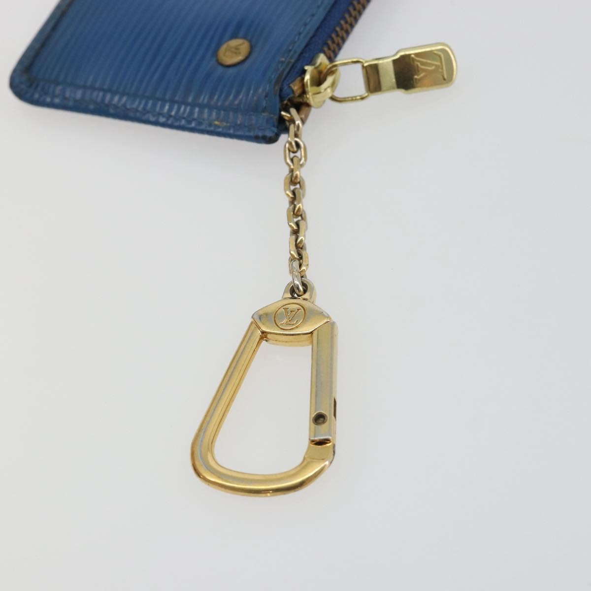 LOUIS VUITTON Epi Pochette Cles Coin Purse Blue M6380G LV Auth 194625