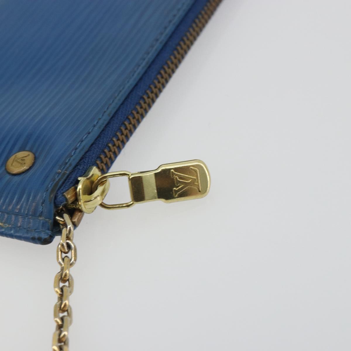 LOUIS VUITTON Epi Pochette Cles Coin Purse Blue M6380G LV Auth 194625