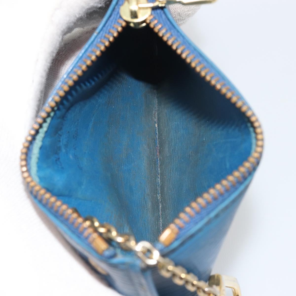 LOUIS VUITTON Epi Pochette Cles Coin Purse Blue M6380G LV Auth 194625