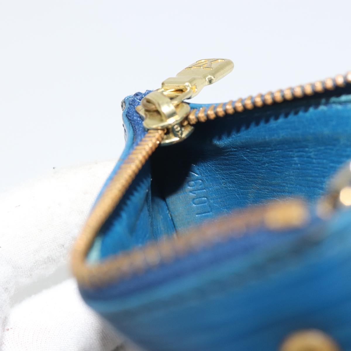 LOUIS VUITTON Epi Pochette Cles Coin Purse Blue M6380G LV Auth 194625