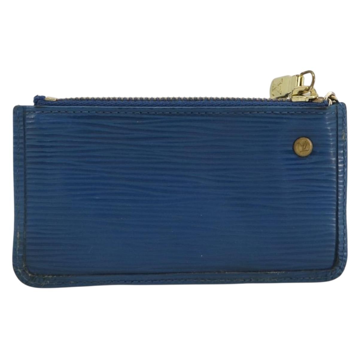LOUIS VUITTON Epi Pochette Cles Coin Purse Blue M6380G LV Auth 194625