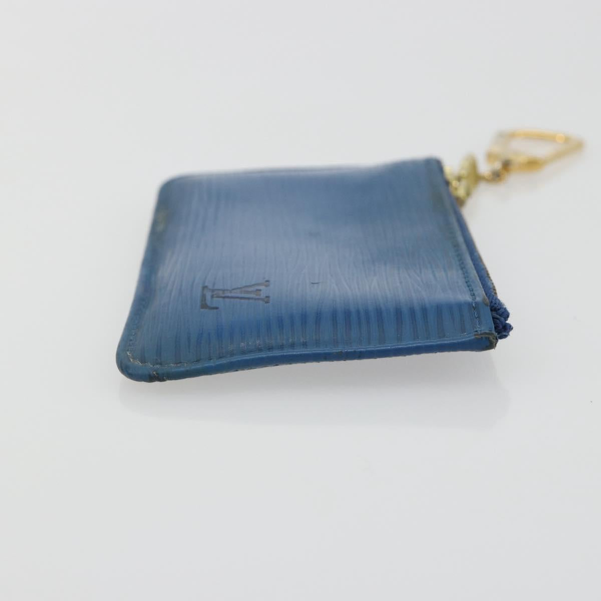 LOUIS VUITTON Epi Pochette Cles Coin Purse Blue M6380G LV Auth 194625