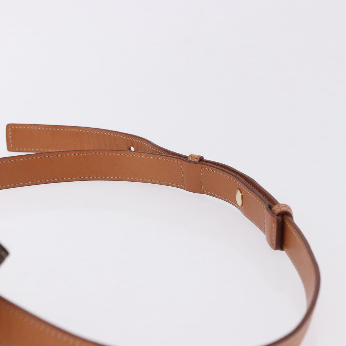 CELINE Macadam Canvas Waist Pouch PVC Leather Brown Gold Auth 194626A