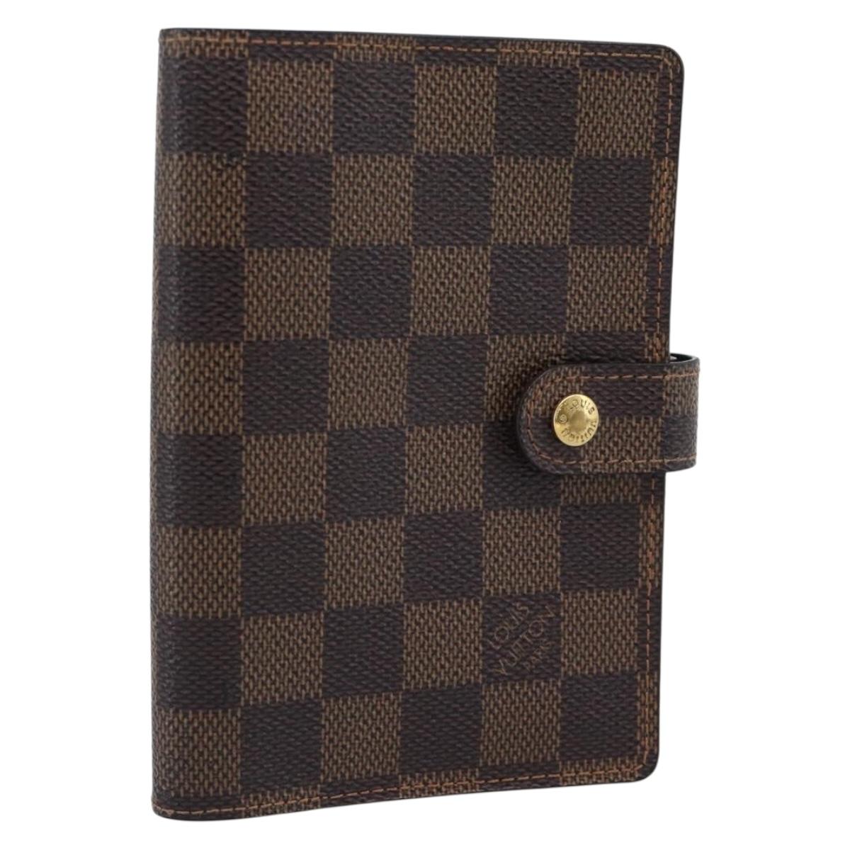 LOUIS VUITTON Damier Ebene Agenda PM Day Planner Cover R20700 LV Auth 194627