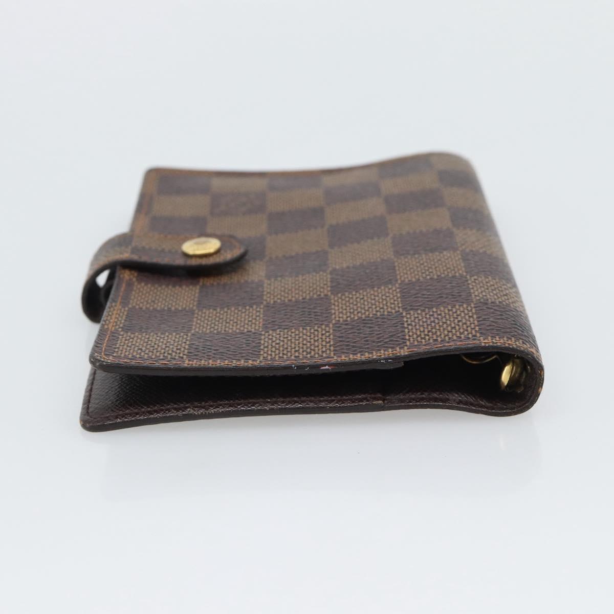 LOUIS VUITTON Damier Ebene Agenda PM Day Planner Cover R20700 LV Auth 194627