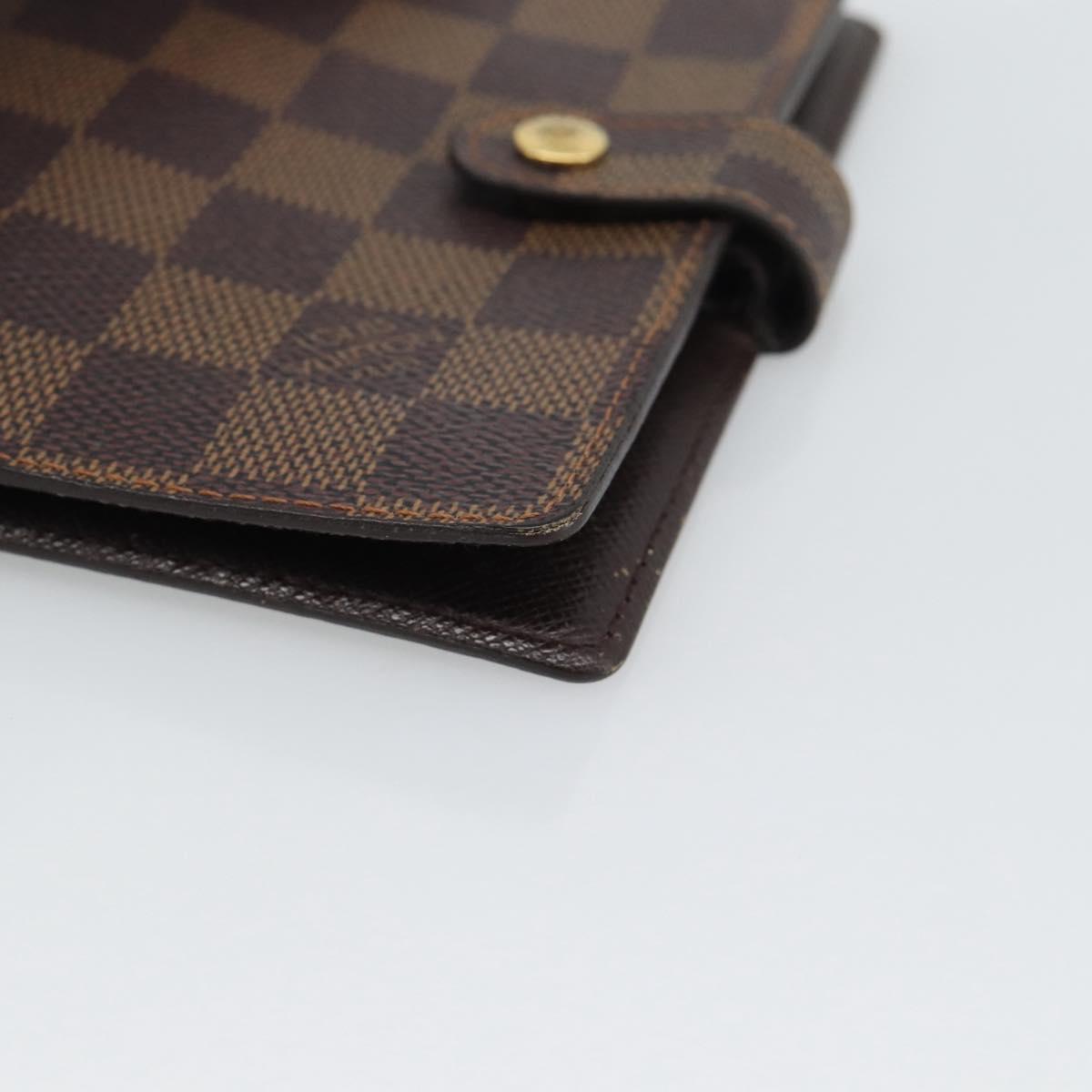 LOUIS VUITTON Damier Ebene Agenda PM Day Planner Cover R20700 LV Auth 194627