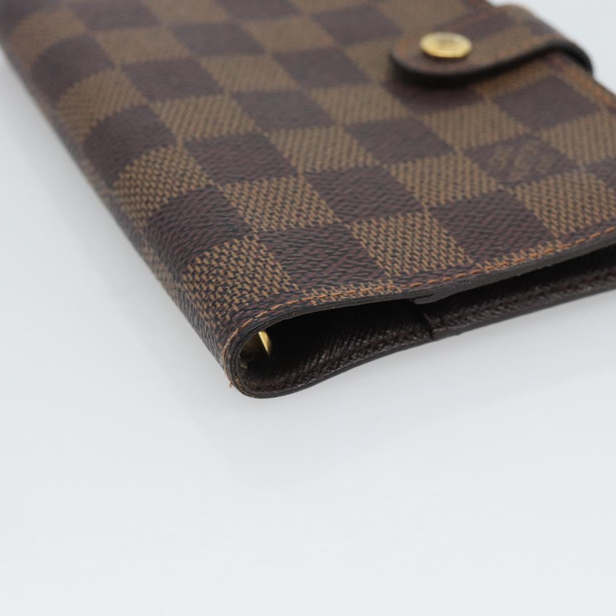 LOUIS VUITTON Damier Ebene Agenda PM Day Planner Cover R20700 LV Auth 194627