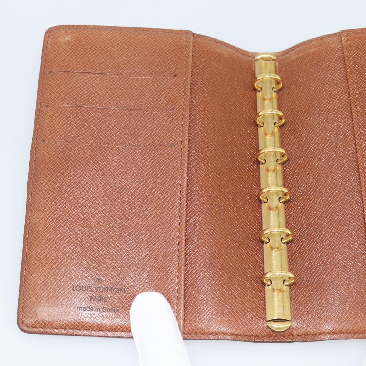 LOUIS VUITTON Monogram Agenda PM Day Planner Cover R20005 LV Auth 194628
