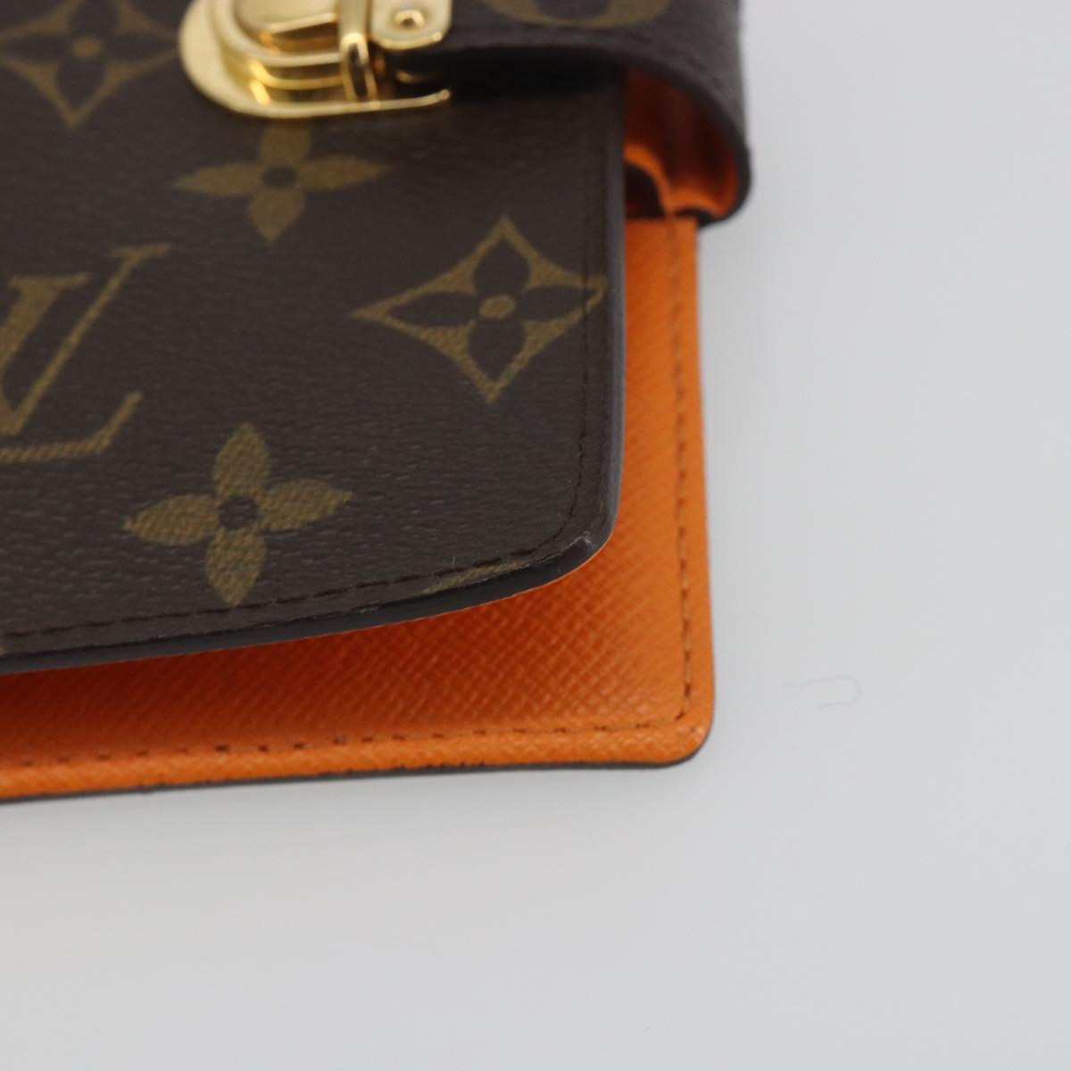 LOUIS VUITTON Monogram Agenda Koala PM Planner Cover Orange R21015 Auth 194629A