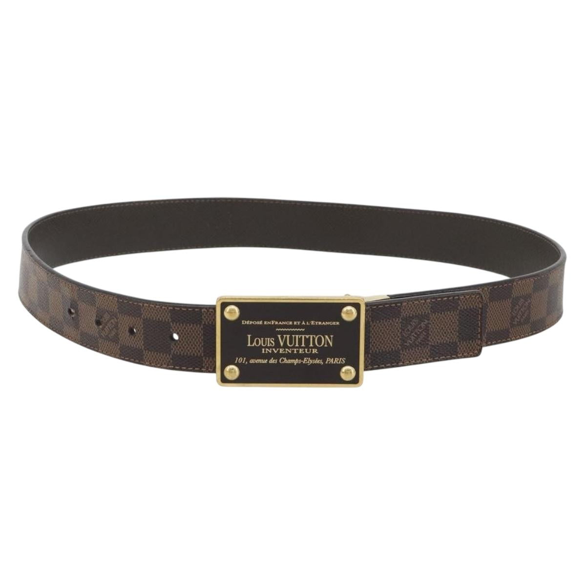 LOUIS VUITTON Damier Ebene Ceinture Anne Van Tours Belt M9677 LV Auth 194632
