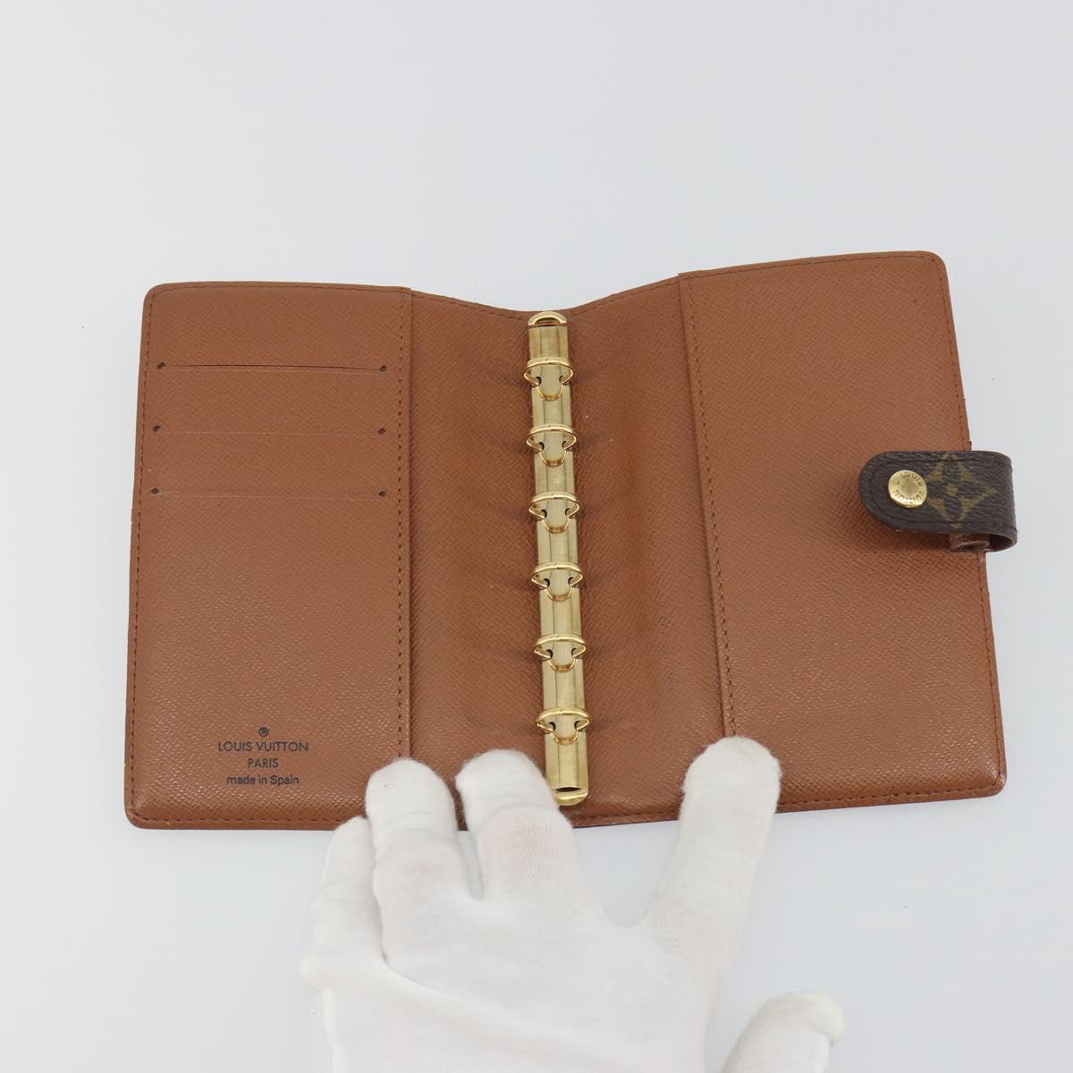 LOUIS VUITTON Monogram Agenda PM Day Planner Cover R20005 LV Auth 194635