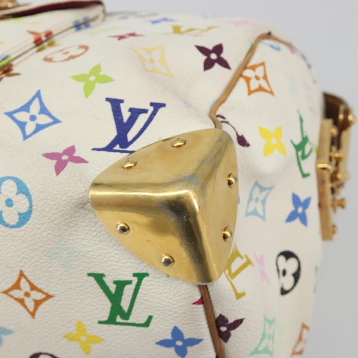 LOUIS VUITTON Monogram Multicolor Speedy 30 Bag White Bron M92643 LV Auth 194650