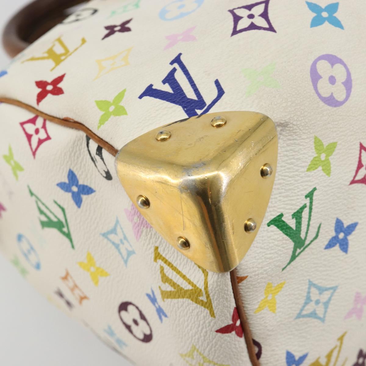 LOUIS VUITTON Monogram Multicolor Speedy 30 Bag White Bron M92643 LV Auth 194650