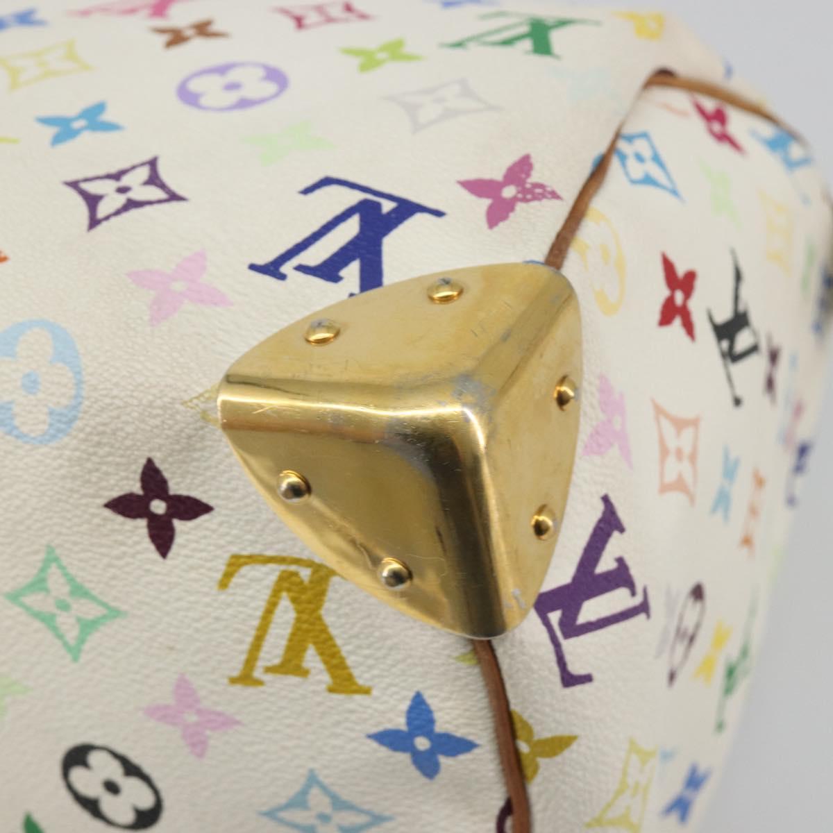 LOUIS VUITTON Monogram Multicolor Speedy 30 Bag White Bron M92643 LV Auth 194650