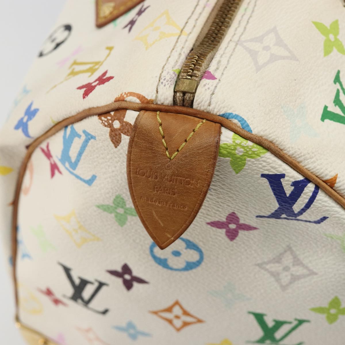 LOUIS VUITTON Monogram Multicolor Speedy 30 Bag White Bron M92643 LV Auth 194650