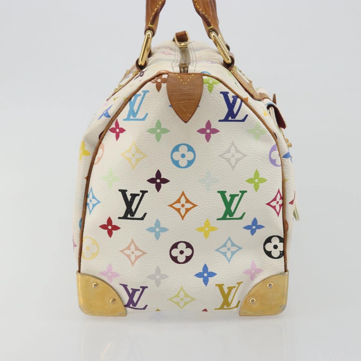 LOUIS VUITTON Monogram Multicolor Speedy 30 Bag White Bron M92643 LV Auth 194650