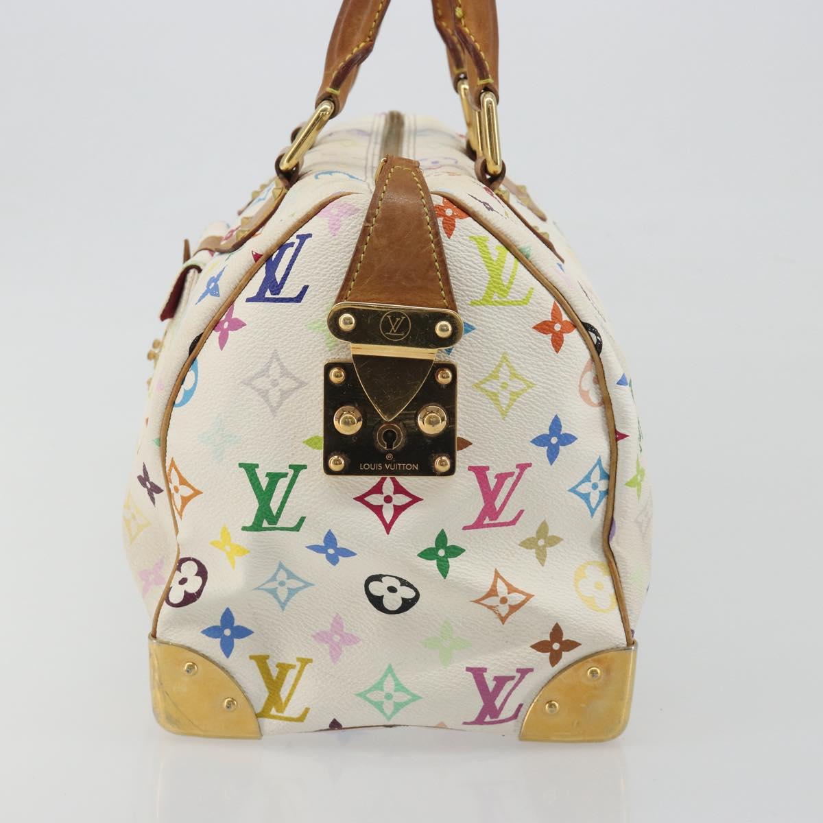 LOUIS VUITTON Monogram Multicolor Speedy 30 Bag White Bron M92643 LV Auth 194650