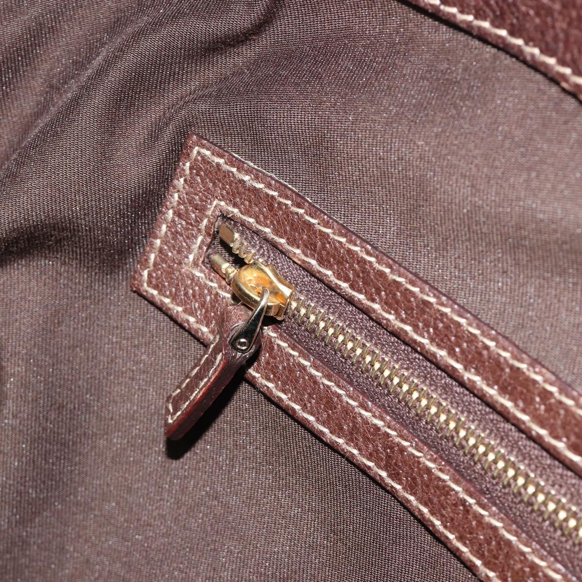 GUCCI Horsebit Sherry Line Boston Bag Canvas Beige Gold 150335 Auth 194651V