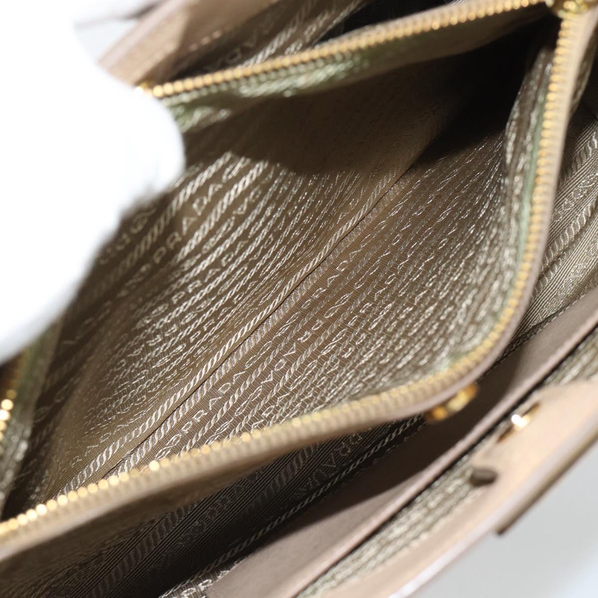 PRADA Galleria Hand Bag Safiano 2way Beige Gold Auth 194655A
