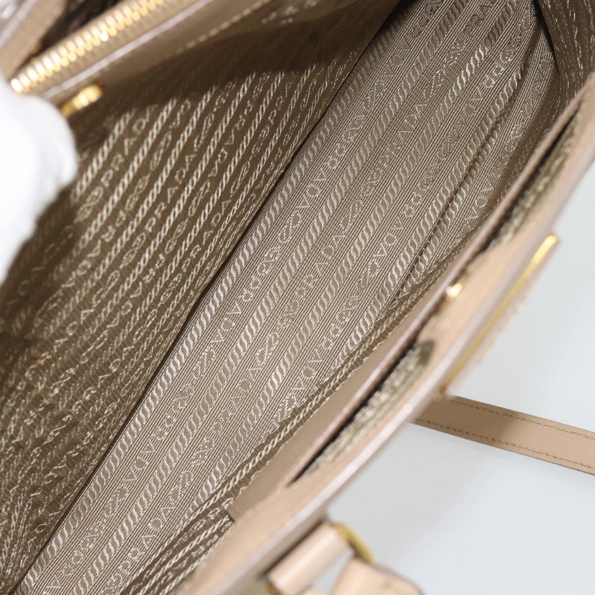 PRADA Galleria Hand Bag Safiano 2way Beige Gold Auth 194655A
