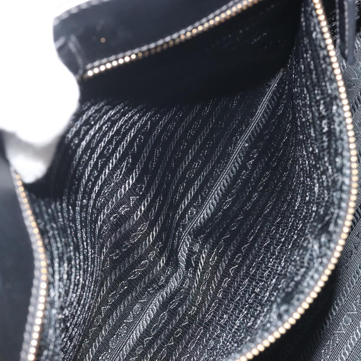 PRADA Galleria Hand Bag Saffiano leather Black Gold Auth 194656V