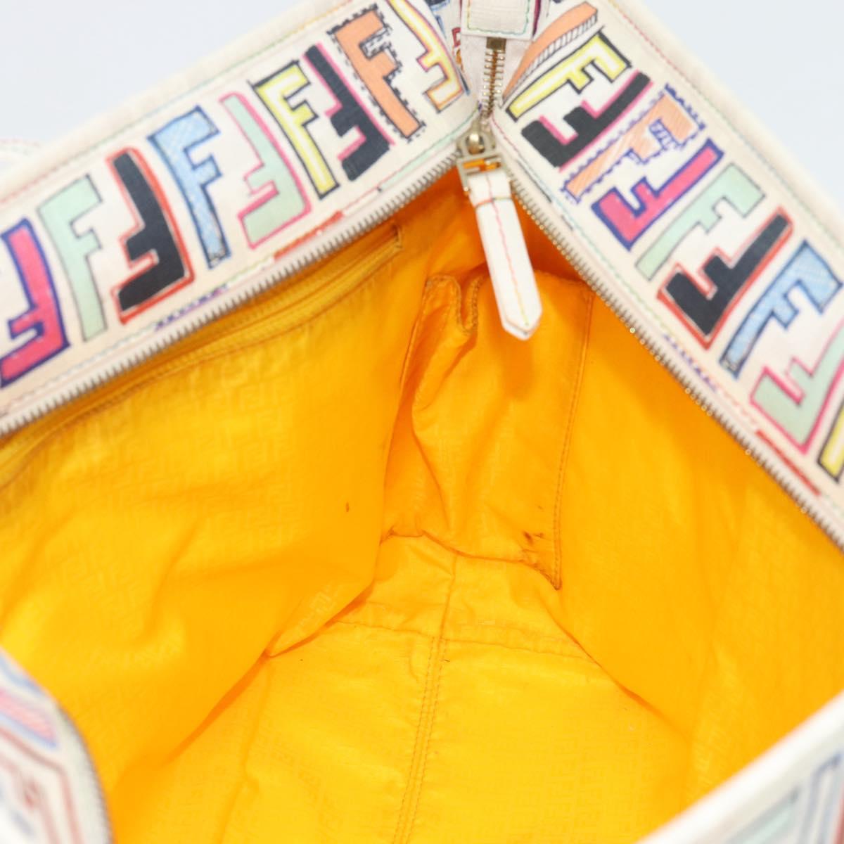 FENDI Zucca Canvas Tote Bag PVC Multicolor Gold Auth 194657V