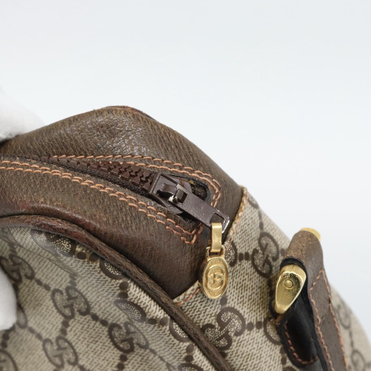 GUCCI GG Supreme Web Sherry Line Shoulder Bag PVC Beige Gold Auth 194659A