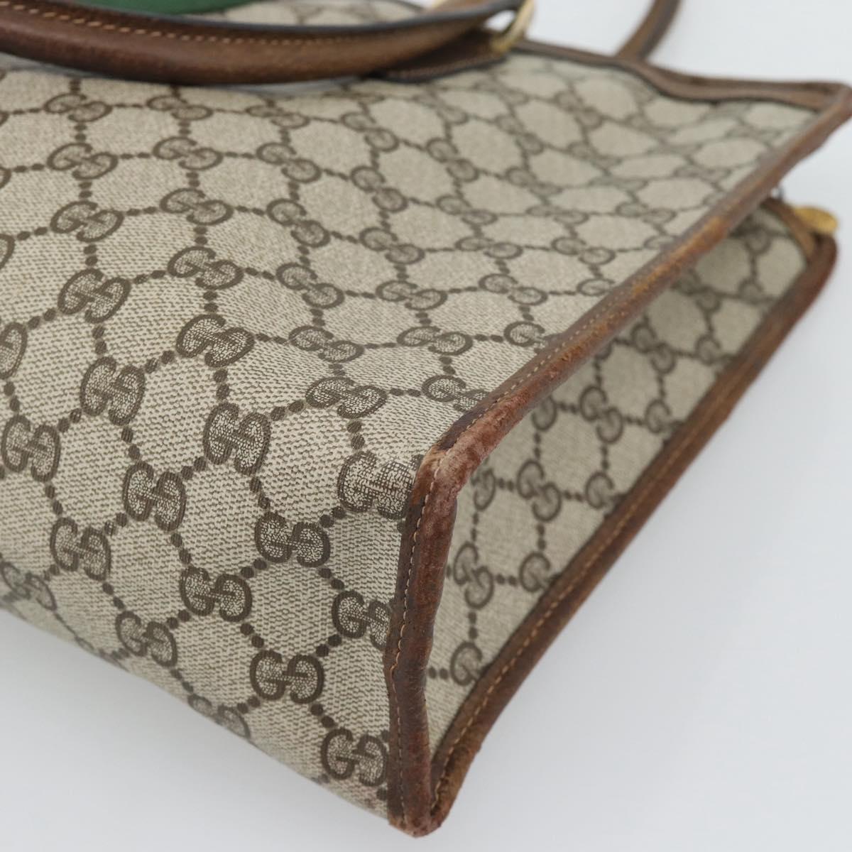 GUCCI GG Supreme Web Sherry Line Hand Bag PVC Beige Gold 002 4083 39 Auth 194663
