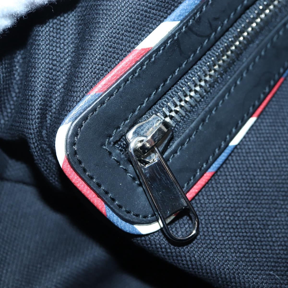 GUCCI GG Supreme Boston Bag PVC 2way Black Silver 474131 Auth 194667M