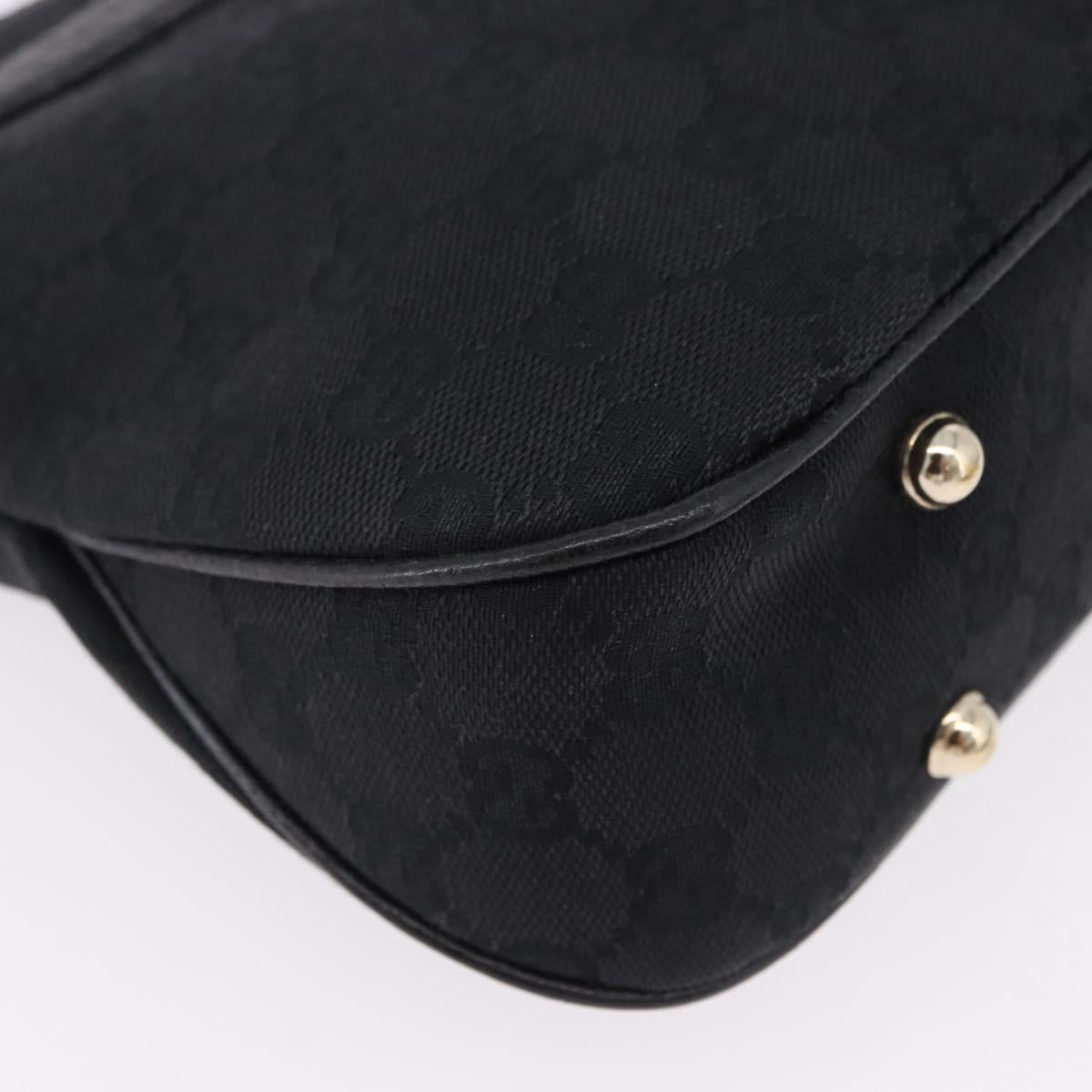 GUCCI Bamboo Shoulder Bag Leather Black Gold 137378 Auth 194670V