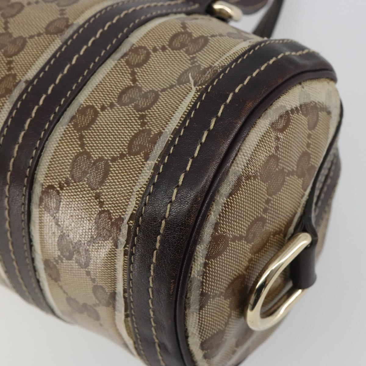 GUCCI GG Crystal Duchessa Boston Bag Coated Canvas Beige Gold 181485 Auth 194676