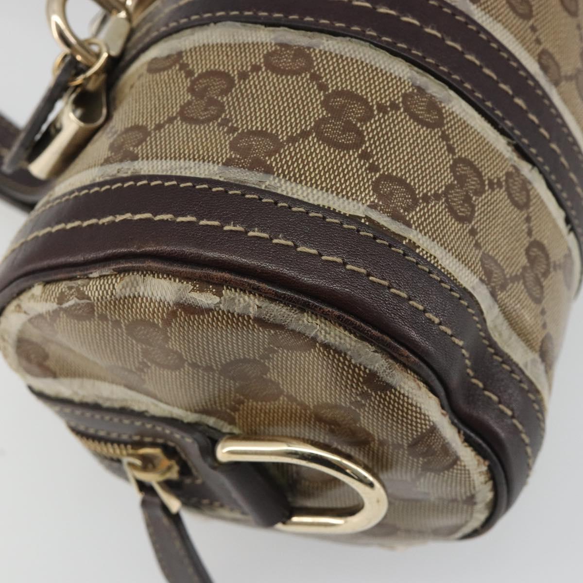 GUCCI GG Crystal Duchessa Boston Bag Coated Canvas Beige Gold 181485 Auth 194676