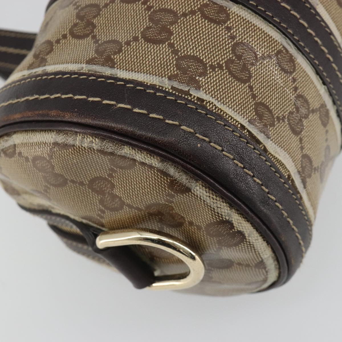 GUCCI GG Crystal Duchessa Boston Bag Coated Canvas Beige Gold 181485 Auth 194676
