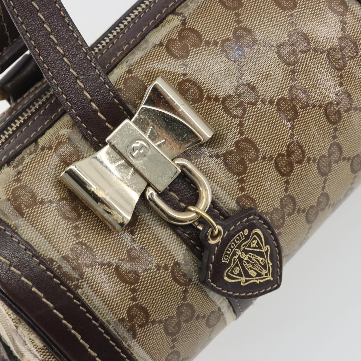 GUCCI GG Crystal Duchessa Boston Bag Coated Canvas Beige Gold 181485 Auth 194676