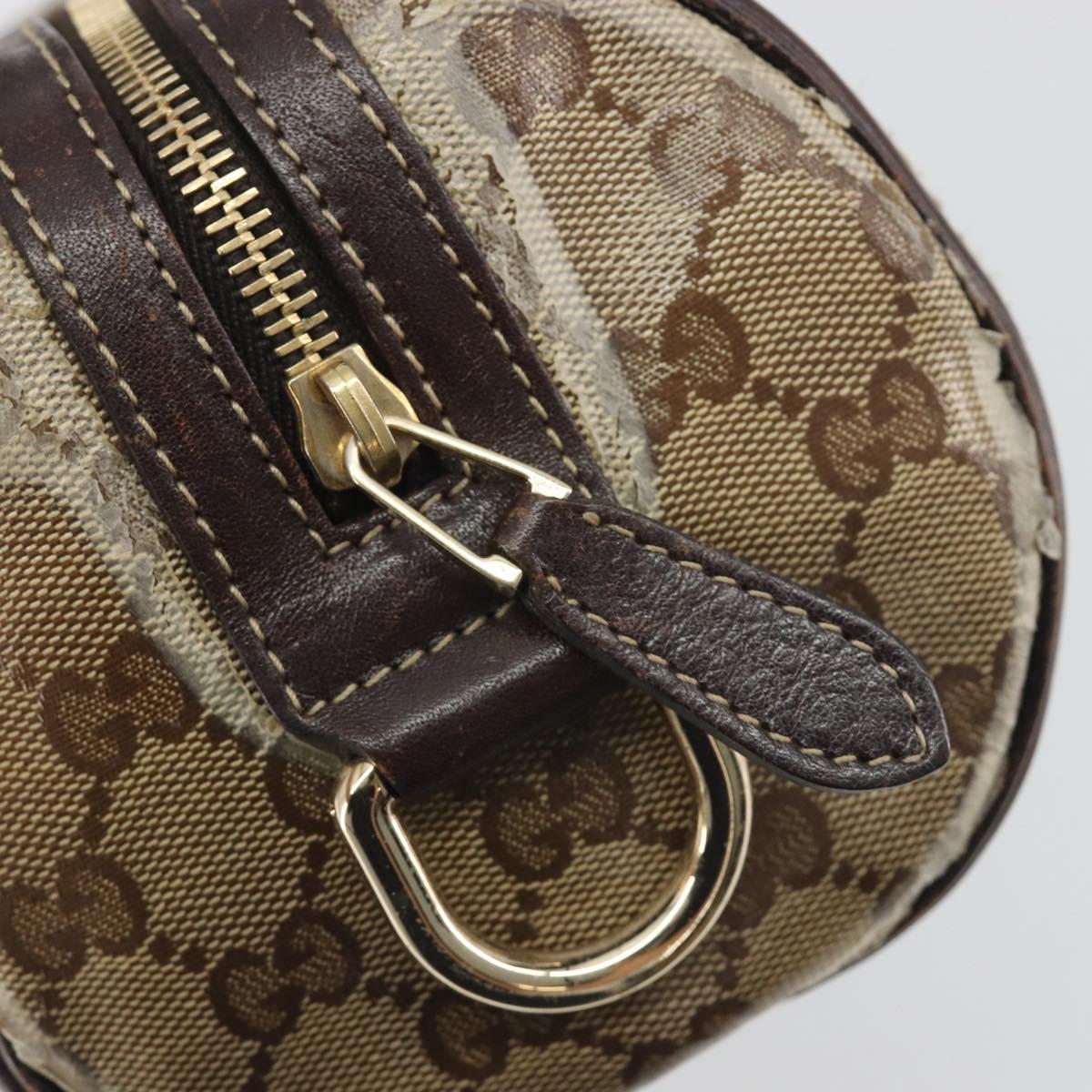 GUCCI GG Crystal Duchessa Boston Bag Coated Canvas Beige Gold 181485 Auth 194676
