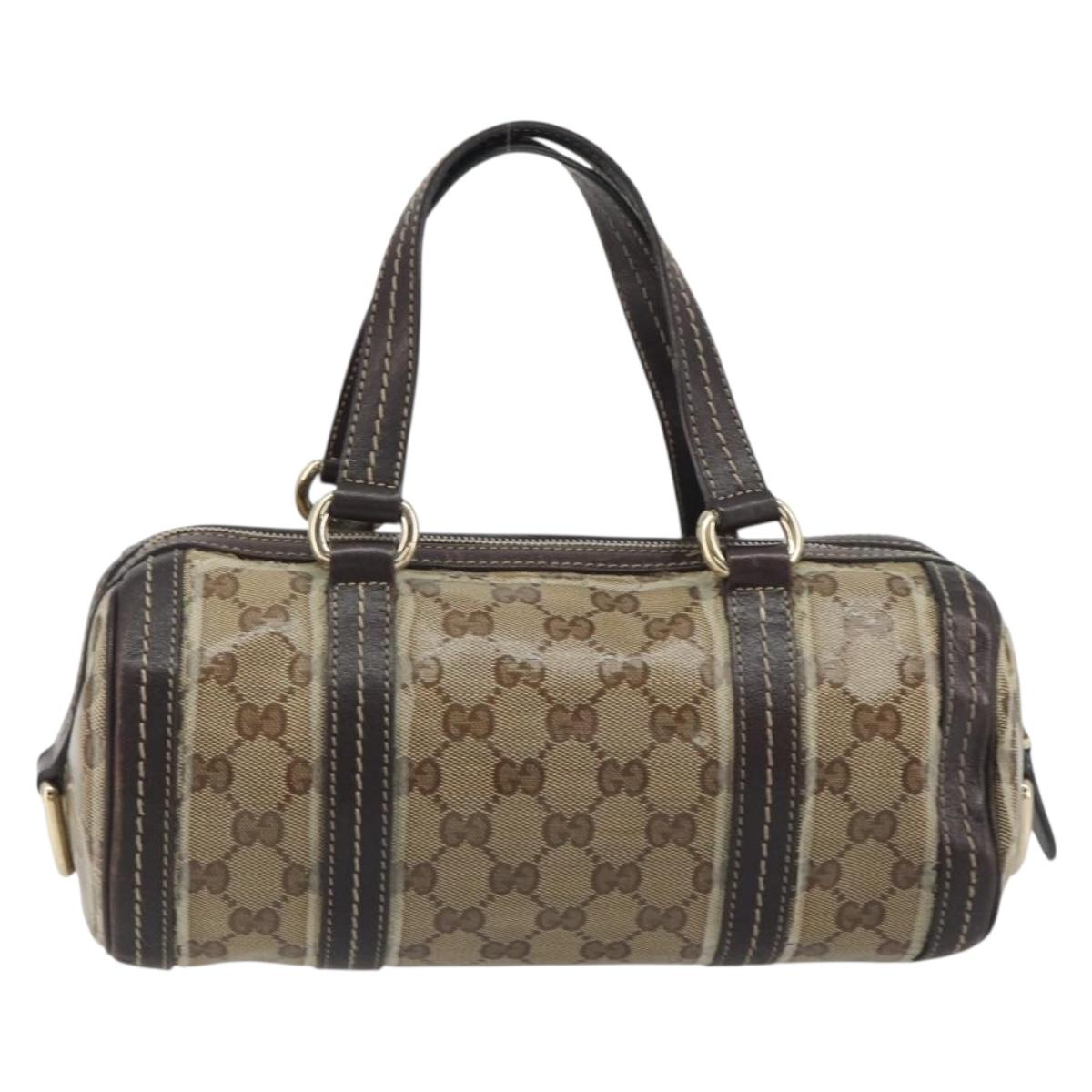 GUCCI GG Crystal Duchessa Boston Bag Coated Canvas Beige Gold 181485 Auth 194676