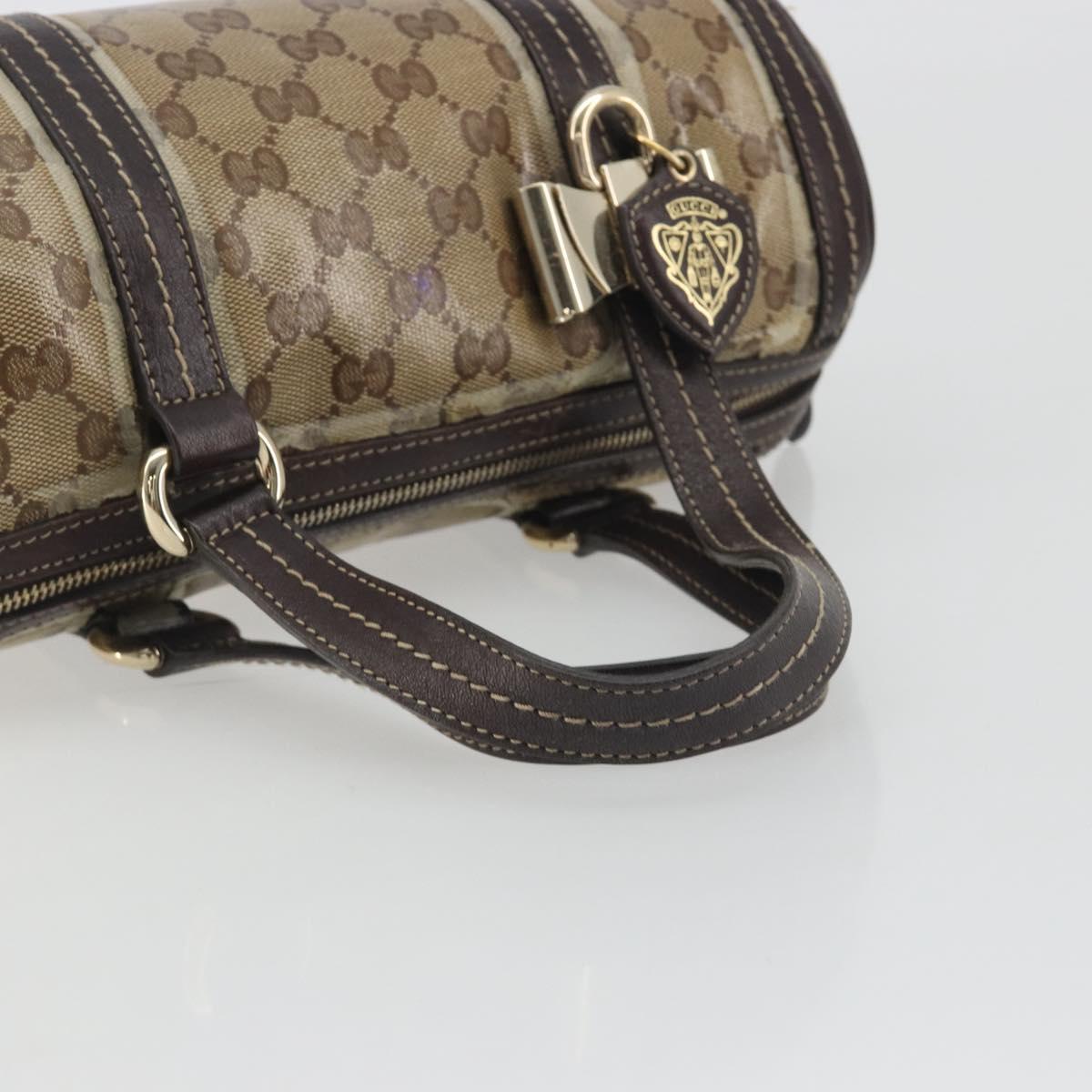 GUCCI GG Crystal Duchessa Boston Bag Coated Canvas Beige Gold 181485 Auth 194676