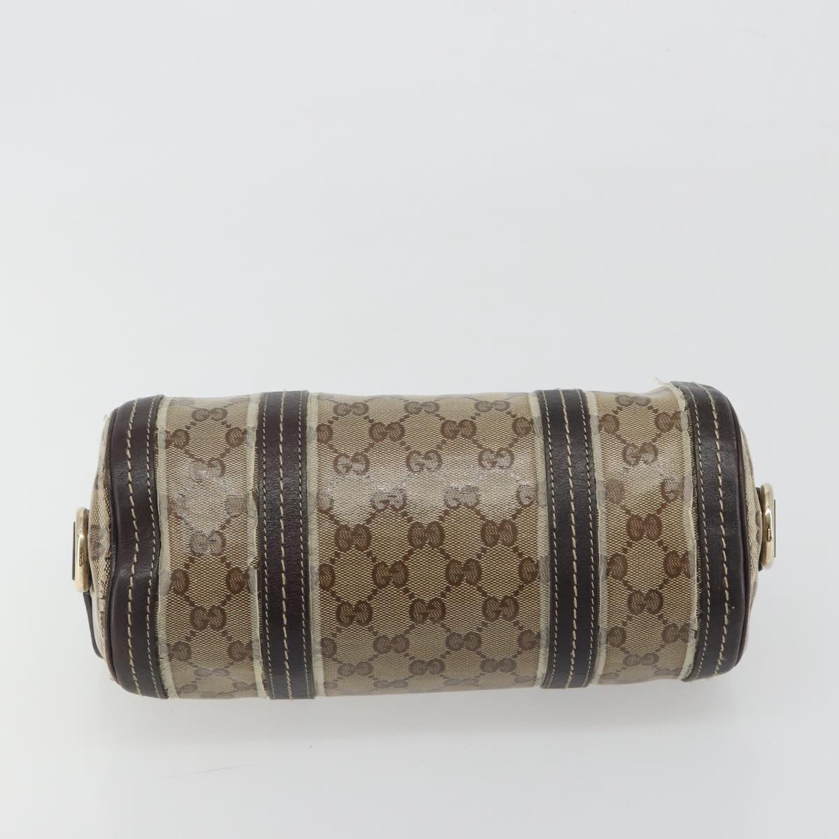 GUCCI GG Crystal Duchessa Boston Bag Coated Canvas Beige Gold 181485 Auth 194676