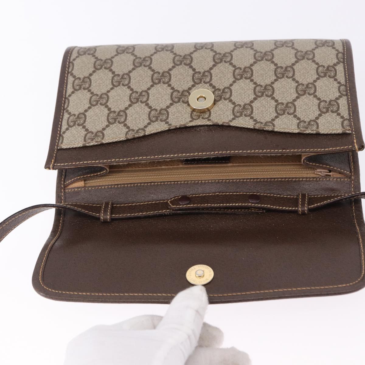 GUCCI GG Supreme Shoulder Bag PVC Beige Gold 004 89 0265 Auth 194677