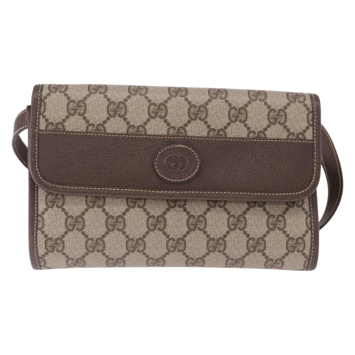 GUCCI GG Supreme Shoulder Bag PVC Beige Gold 004 89 0265 Auth 194677