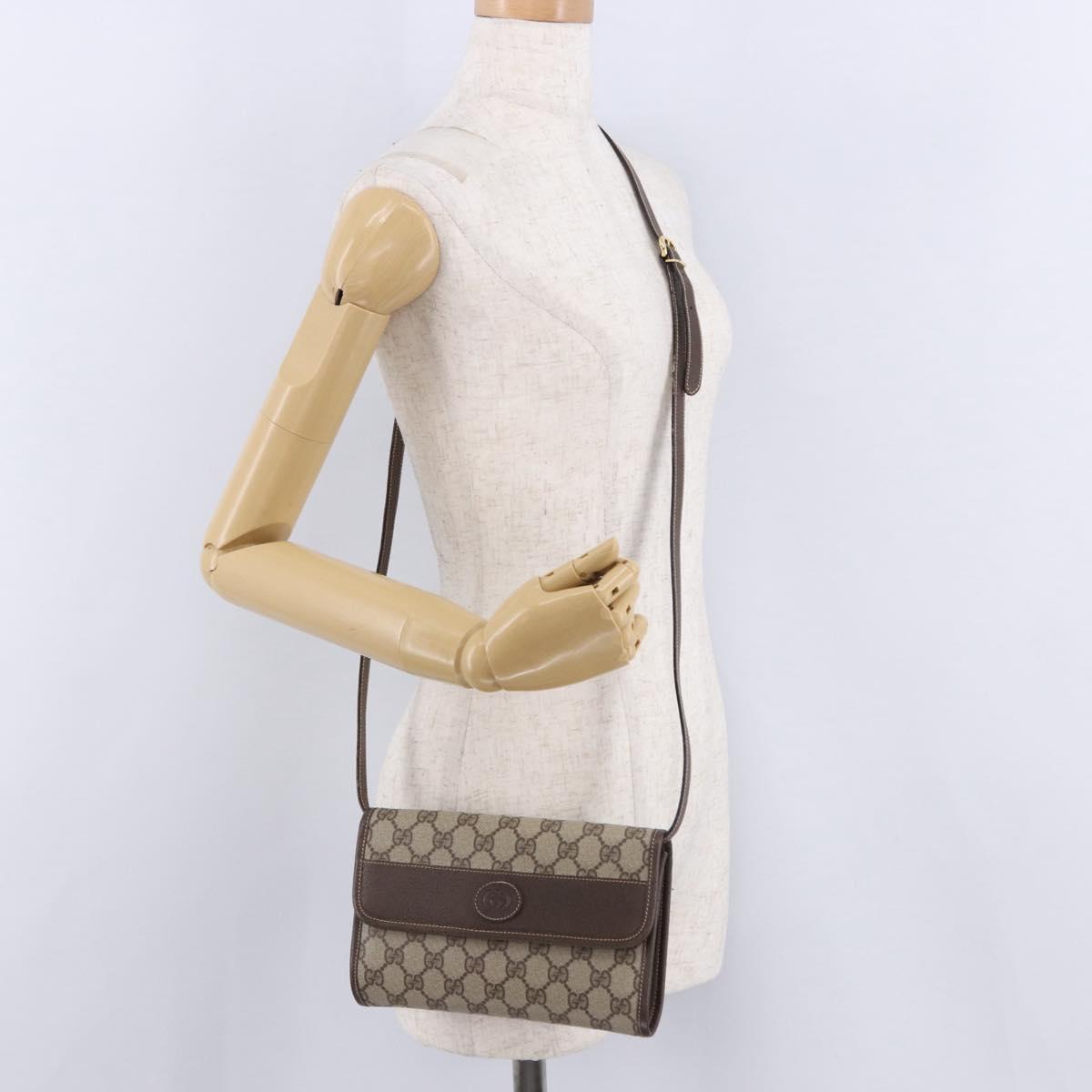 GUCCI GG Supreme Shoulder Bag PVC Beige Gold 004 89 0265 Auth 194677